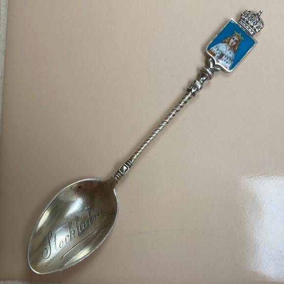 Other - Sterling and enamel Souvenir spoon from Stockholm
